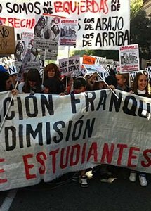 Protesta estudiantil contra los recortes