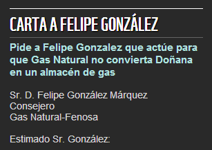 Pide a Felipe González que actúe por Doñana