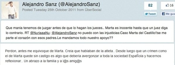 Alejandro Sanz vuelve a desatar la polémica en Twitter