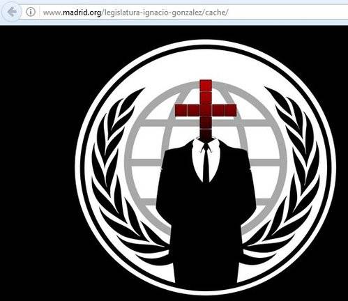 Anonymus 'hackea' la web de la Comunidad de Madrid en protesta por las cargas policiales en Cataluña