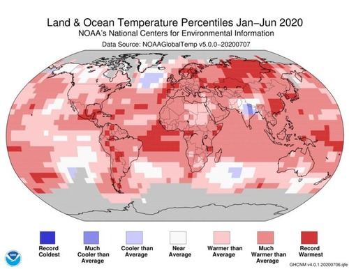 Asia, Europa y Sudamérica registran el primer semestre del año más cálido desde 1910