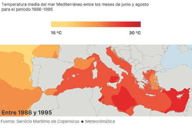 Aumento alarmante de la temperatura del Mediterráneo en 40 años