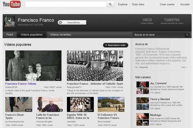 Franco en YouTube