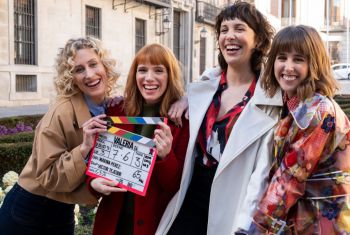 Netflix ha anunciado hoy el inicio de rodaje de la temporada final de Valeria. Valeria (Diana Gómez), Carmen (Paula Malia), Lola (Silma López) y Nerea (Ter